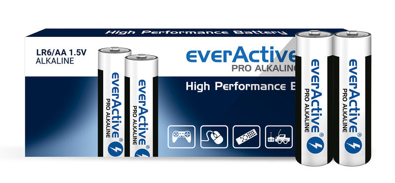 10 x everActive Pro Alkaline AA alkaline batteries