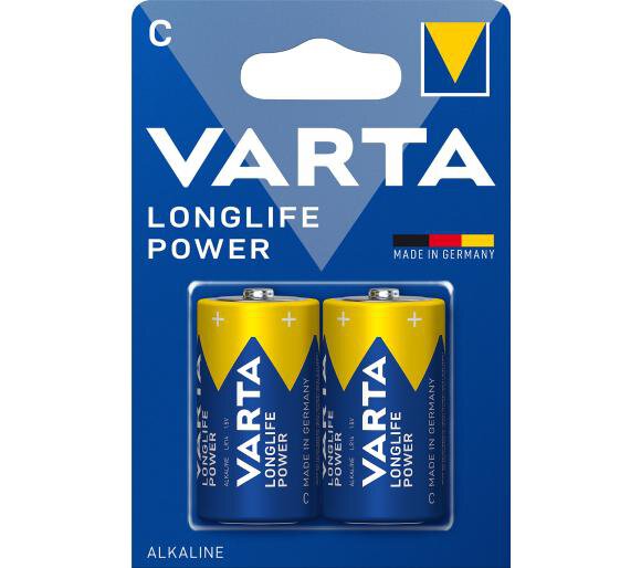 2 x Varta Longlife Power C alkaline batteries