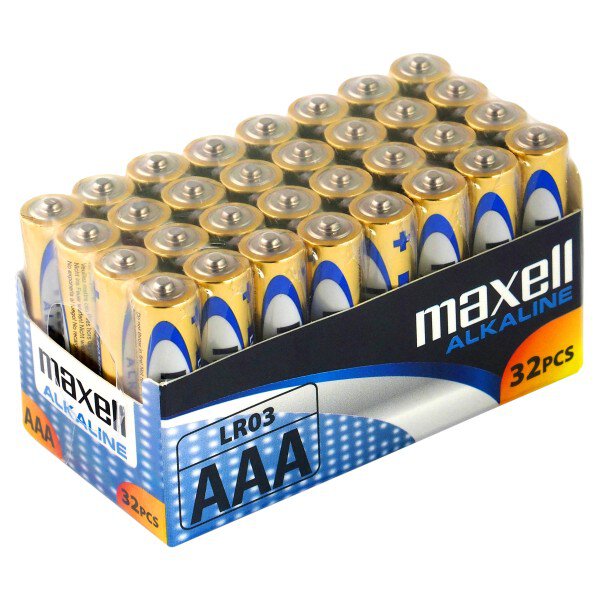 32 x Maxell Alkaline AAA alkaline batteries