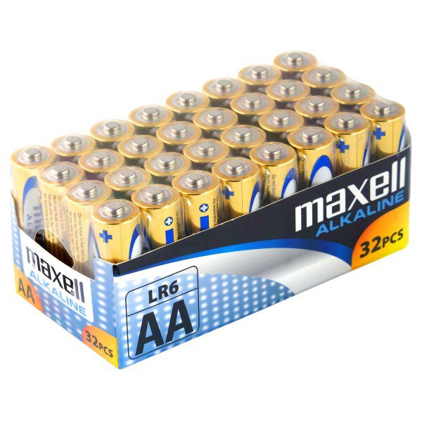 32 x Maxell Alkaline AA alkaline batteries