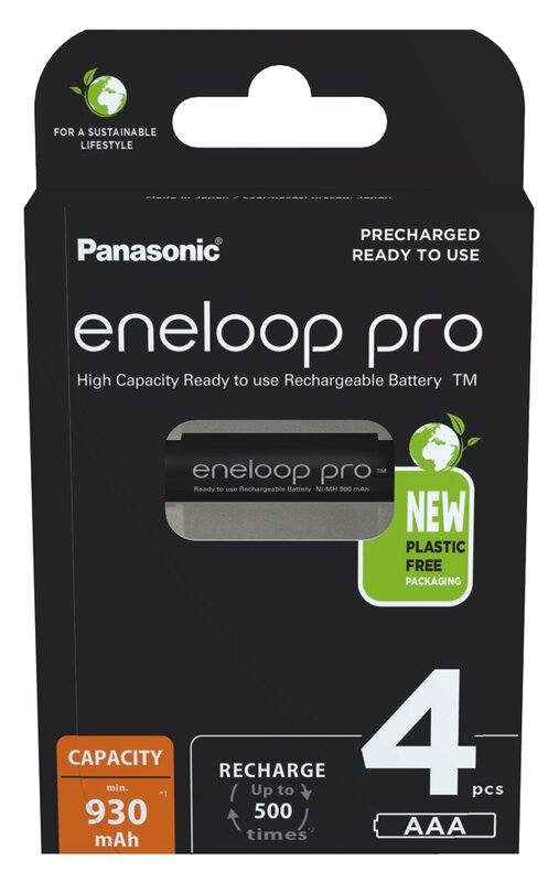 4 x Panasonic Eneloop PRO AAA 930mAh Ni-MH polnilne baterije