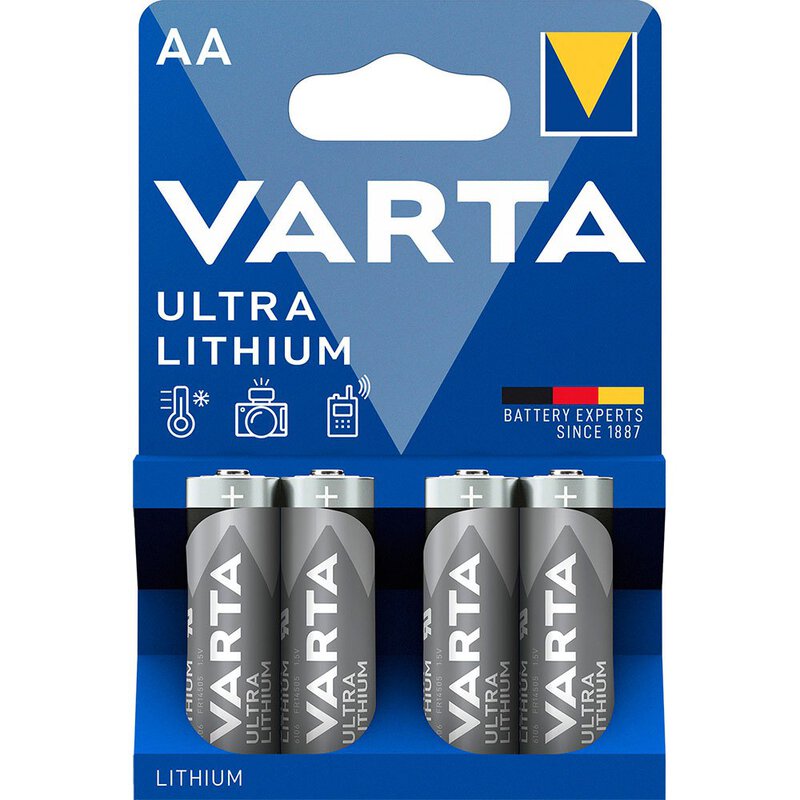 4 x Varta Lithium AA lithium batteries