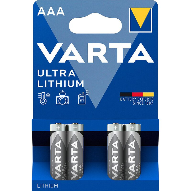4 x Varta Lithium AAA lithium batteries