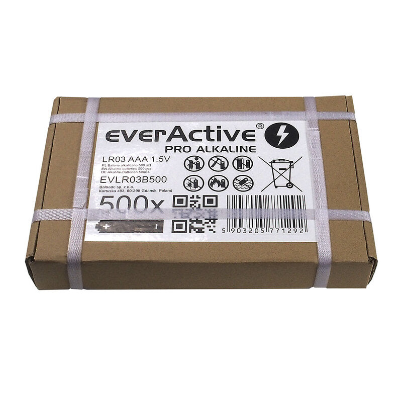 500 x everActive Pro Alkaline AAA alkaline batteries (box)