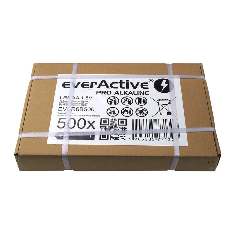 500 x everActive Pro Alkaline AA alkalnih baterija (karton)