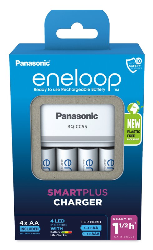 Panasonic Eneloop BQ-CC55 punjač baterija + 4 x AA Eneloop 2000mAh BK-3MCDE