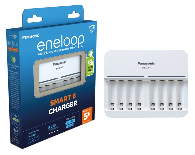 Panasonic Eneloop BQ-CC63 battery charger for 8 AA or AAA batteries 
