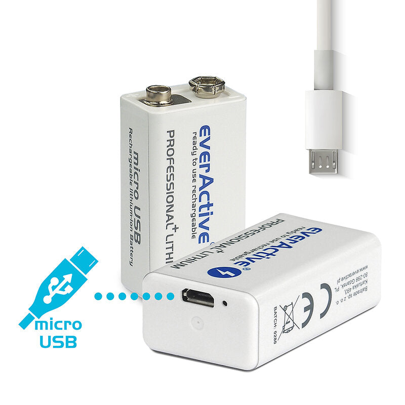 everActive 9V Li-ion 550 mAh Professional+ litij USB punjiva baterija 