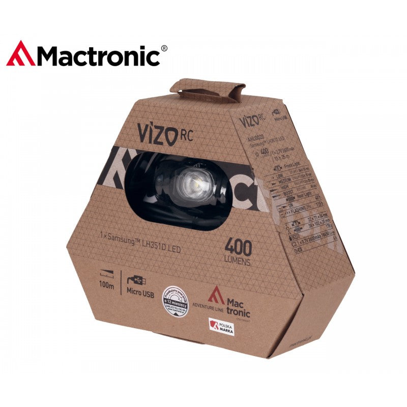 Mactronic VIZO RC AHL0022 - 400 lm (735 lm) - naglavna svetilka
