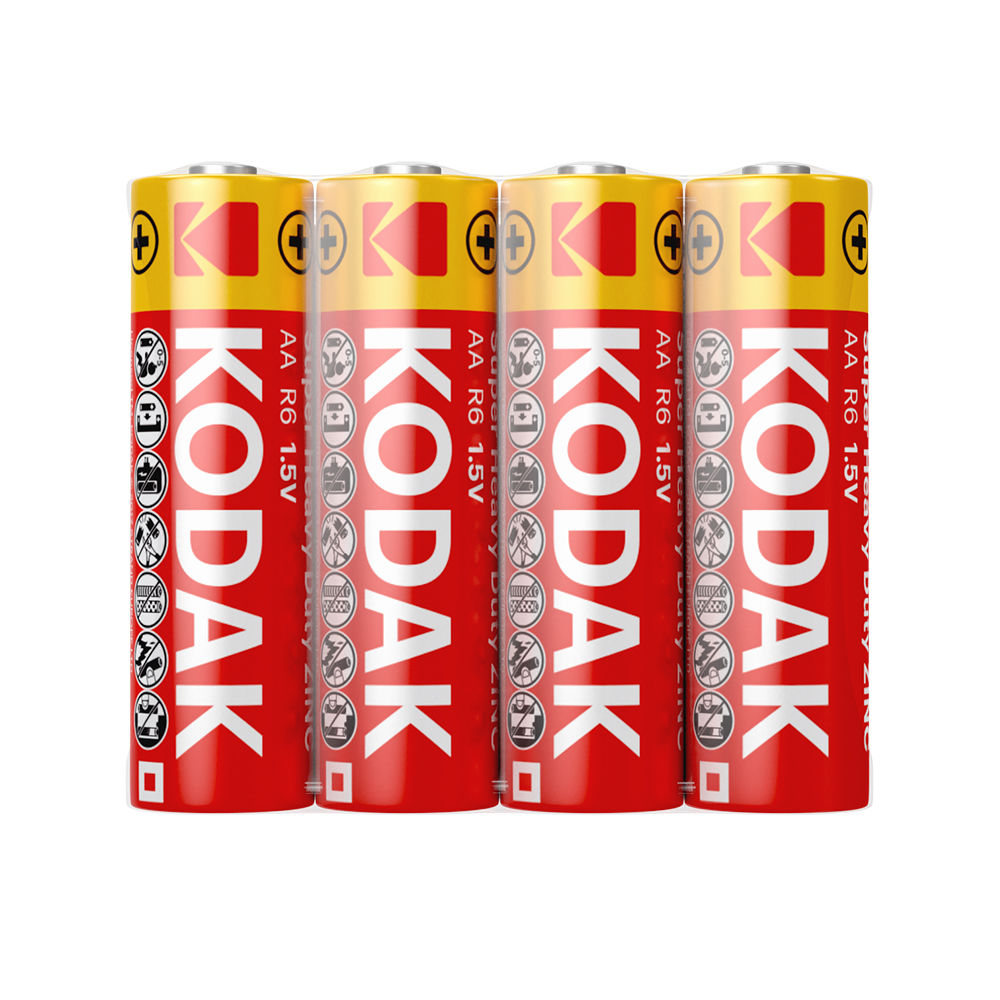 4 x Kodak Extra Zinc Heavy Duty AA alkaline batteries