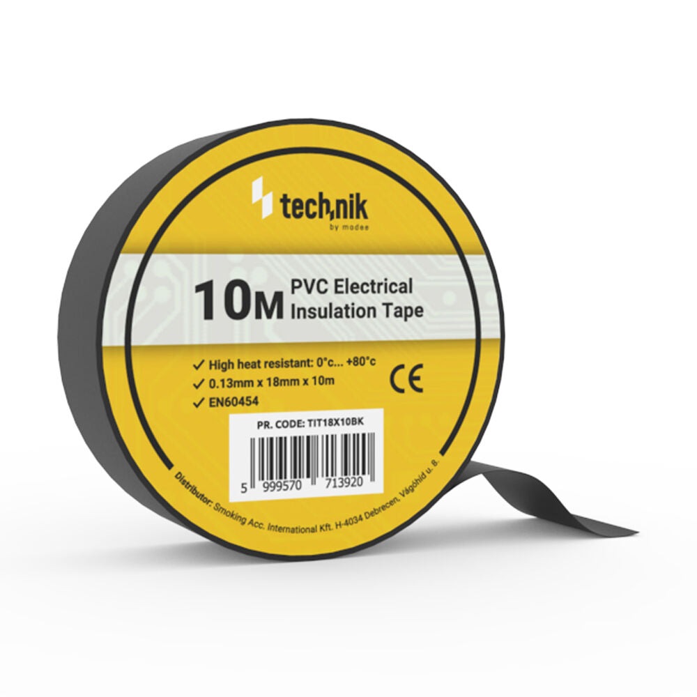 Insulating tape Technik 0.13 mm x 18 mm x 10 m black 