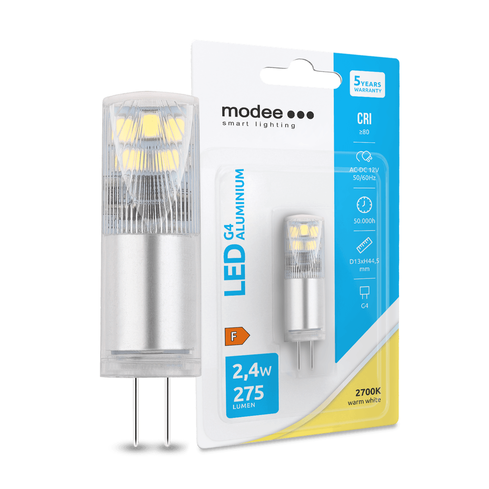 LED žarnica Modee Lighting LED G4 Aluminium AC-DC 2,4W 2700K (275 lumen)
