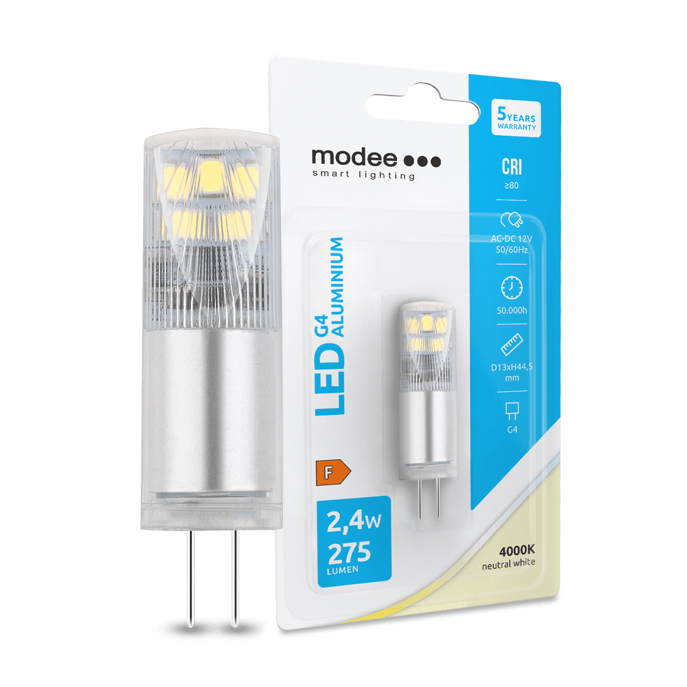 LED žarnica Modee Lighting LED G4 Aluminium AC-DC 2,4W 4000K (275 lumen)