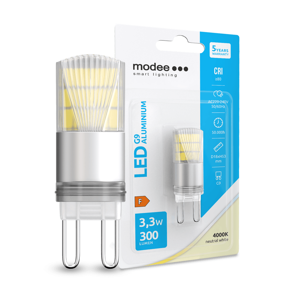 LED žarnica Modee Lighting LED G9 Aluminium 3,3W 4000K (300 lumen)