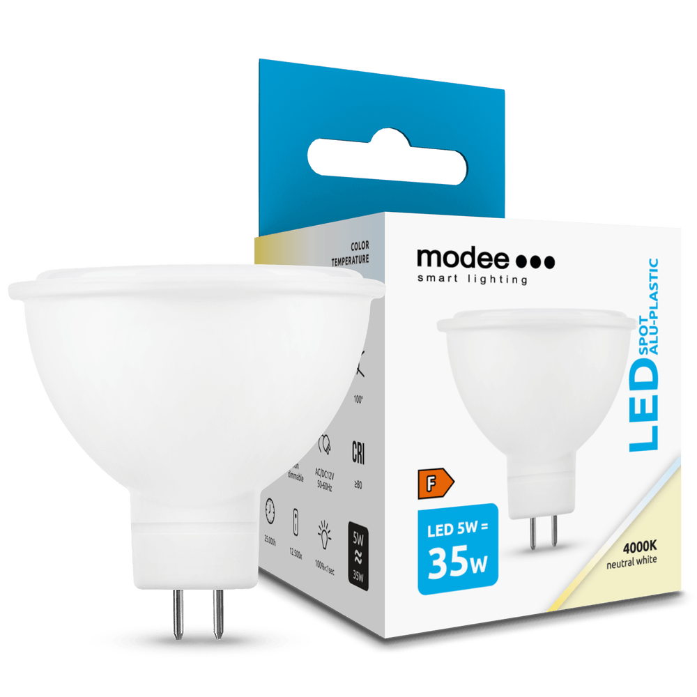 LED žarnica Modee Lighting LED Spot 5W MR16 12V 100° 4000K (450 lumen)