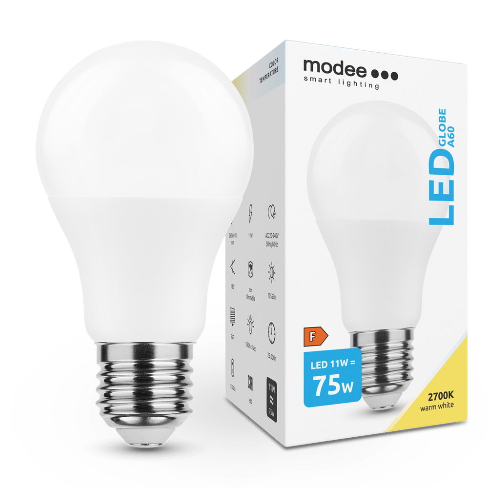 LED žarnica Modee Lighting LED Globe A60 11W E27 270° 2700K (1055 lumen)