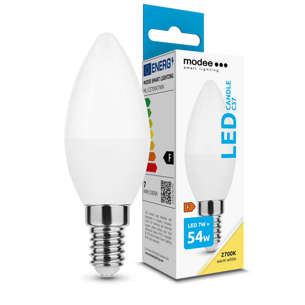 LED lampa Modee Lighting LED Candle C37 7W E14 200° 2700K (700 lumena) 