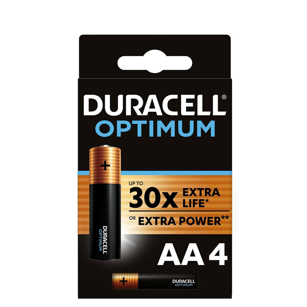 4 x Duracell Optimum Alkaline AA alkaline batteries
