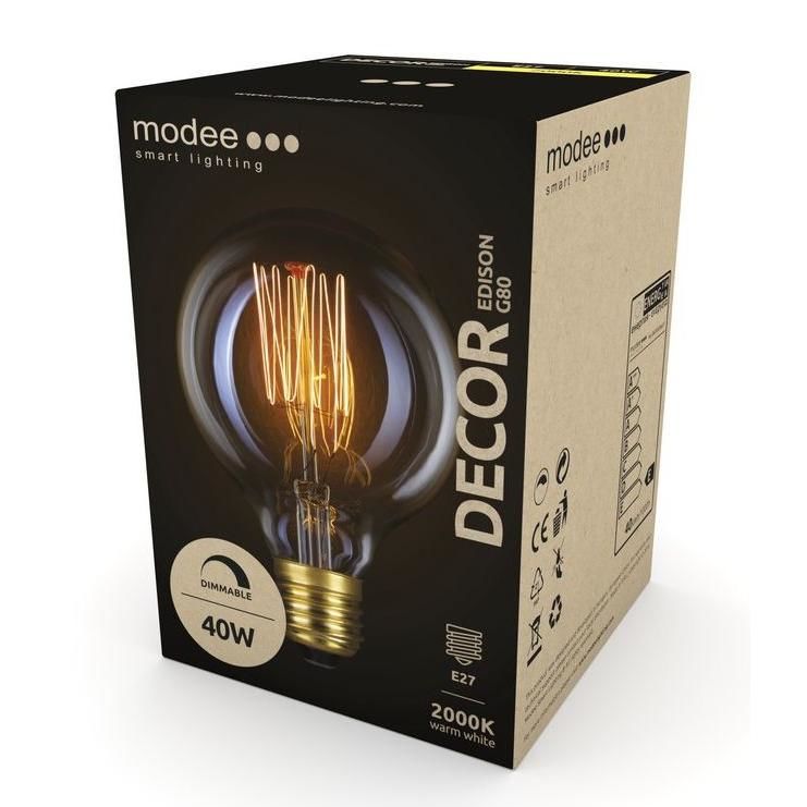 LED lampa Modee Smart Lighting Decor Edison G80 40W E27 360° 2000K 