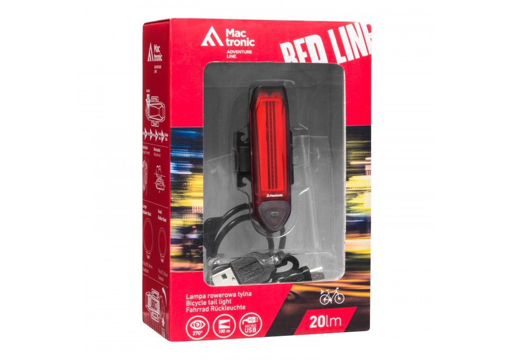 Mactronic Red Line LED rear bike light